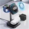 ESR Stazione di ricarica 3 in 1 per Apple Watch e iPhone, ricarica induttiva da 25 W con certificazione Qi2.2 con CryoBoost, Magsafe Wireless Charger per iPhone 17/16/15/14/13/12, Apple Watch, AirPods