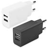 HOMTRAK 2-Pack Caricabatterie da parete universale 5V2A/10W doppia presa USB 5V 2A con USB per la ricarica compatibile con iPhone Samsung Xiaomi Huawei Redmi Note Adattatore 5V2A Spina a due pin Bianco e Nero