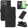 LACAE Cover a Libro per Honor 600 Lite | Custodia Flip in Pelle PU, Porta Carte, Chiusura Magnetica, Funzione Supporto, Case, Black