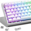 HITIME XVX Shine Through Keycaps con IMD Tech, Keycaps personalizzati 60 75 100 percentuale, Profilo OEM Set di tappi per tasti bianchi, 118 tasti laterali stampati per tastiera meccanica, topografica