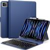 MoKo Custodia Tablet Universale con QWERT Tastiera per Tablet da 9, 9.7, 10.1, 10.2, 10.4, 10.5, 10.9, 11, con Tastiera Bluetooth Wireless Rimovibile Portapenne per iPad, Fire,Pixel,Blu Marino