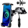 Kewig Qi - Supporto per telefono da auto, wireless da 15 W, con porta di ricarica USB C da 20 W, supporto per presa d'aria per cellulare, auto, cruscotto, parabrezza, per cellulari da 4 '' a 7 ''
