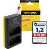 PATONA Dual LCD Caricabatterie USB-C per Nikon EN-EL3e, Olympus BLM1 BLM5 | Compatibile con Nikon D50, D70, D80, D90, D100, D200, D300, D700, Olympus C-5060, C-7070, C-8080
