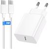 Bimker 30W Caricatore Phones per lPhone 17/16/16 Pro/16 Pro Max/16 Plus/15/15 Pro/15 Plus/iPad Pro/iPad Air, Caricatore Phones Ricarica Presa USB C Alimentatore con Lungo Nylon 3M Cavo Phone USB C