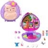 Polly Pocket - Cofanetto Caffetteria del Riccio, playset da viaggio con esterno interattivo, 2 micro bambole e 12 accessori inclusi tra cui 9 cuccioli, giocattolo per bambini, 4+ anni, HRD37