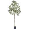 SucceBuy Oliva artificiale 4/5/6FT di altezza Pianta finta Materiale PE sicuro Protezione inclinazione anti-ribaltamento Albero a basso manutenzione per la casa