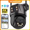 WONSDAR 4K PTZ WIFI Telecamera Dual Lens Doppio Schermo Telecamera IP Esterna HD Auto Tracking Protezione di Sicurezza CCTV Sorveglianza iCSee