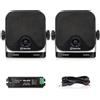 Herdio Altoparlante impermeabile Herdio 4'' Bluetooth Marino 100W per montaggio superficiale su barche, camper, skid steer, ATV, UTV, RZR, golf cart