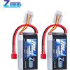 ZEEE 2 pezzi Zeee 3S 2200mAh Shorty Lipo Batteria 11.1V 50C con spina T/XT60 per RC Auto Camion Drone Aereo FPV RC Hobby Modelli Parti