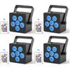 U'King 4PCS 50W LED Highlight Par Light 6x6W 6 in 1 RGBWAUV Stage Light DMX512 telecomando DJ Disco Party Stage Effect Lamp