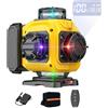 DWiusty Livella Laser Professionale 4D a 16 Linee, Automatica 360° ° Livella Laser Orizzontale e Verticale, Linee Potenti, con Display di Potenza, Raggio Verde