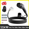 dé Tipo 2 Wallbox cavo di ricambio 11kW 3 fasi 16A cavo di ricarica per veicoli elettrici per aprire l'estremità 5m 7m 10m 15m 20m 25m opzioni