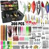 NONE Pesca 86/88/136/149/366pcs Kit di esche da pesca per trota/pike/bassi Set da pesca multi-luci Attrezzatura a strati Pro Gear Tackle Box