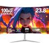 FYHXele Monitor da gioco curvo da 24 pollici 75Hz VA FHD 1080P Display per computer 3000R HDMI/VGA DCR Protezione per gli occhi VESA 100 * 100 Risposta da 2 ms
