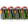 OVONIC Batteria Lipo OVONIC RC 6S 22.2V 1300mAh 100C con Connettore XT60 per FPV, Aereo RC, Auto, Quadricottero Evader BX, Elicottero, Camion, Barca - Confezione da 4