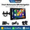 Srnubi 7 pollici moto DVR portatile wireless CarPlay Android Auto schermo navigazione GPS AI voce doppia Bluetooth IP67 impermeabile