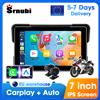 srnubi Schermo Carplay automatico Android per navigazione GPS DVR portatile da 7 "IPX7 impermeabile per fotocamere moto videoregistratore monitor BT