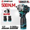 ONEVAN 500N.M Avvitatore elettrico senza spazzole Cacciavite elettrico a batteria portatile Chiave utensile elettrico con batteria agli ioni di litio