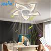 Jelena Ventilatori da soffitto da incasso Luci da ventilatore a LED a forma di fiore semplice con telecomando Camera da letto Nero Bianco Ventilatore a LED a 6 velocità