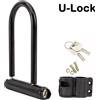 NONE Lucchetto a U per Bicicletta SM, Portatile, Antifurto con Chiave per MTB, Bici da Strada, Moto, Scooter, Accessori per Ciclismo