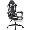 wotsta Sedia da gaming WOTSTA con poggiapiedi Sedie da gamer ergonomiche con cuscino lombare Sedia per poggiatesta Sedia per computer regolabile in altezza