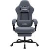 SUKIDA Sedia da gaming SUKIDA con poggiapiedi, sedia da corsa design per PC, sedia da ufficio ergonomica regolabile con supporto lombare