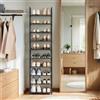 SONGMICS Scarpiera a 10 Ripiani, Scaffale Portascarpe, Organizzatore per Scarpe, 28 x 45 x 173 cm, Telaio in Metallo, Ripiani in Tessuto Non Tessuto, Corridoio, Camera da Letto, Nero/Grigio