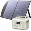 ALLPOWERS R600 Centrale elettrica portatile 600W 299Wh LiFePO4 Generatore solare UPS Batteria di backup MPPT e pannello solare da 100W per il campeggio