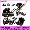 NONE Passeggino multifunzione 3 in 1 con seggiolino auto e cestino per dormire Carrozzina per bambini Passeggino leggero per neonati Carrozzina pieghevole compatta