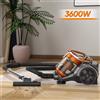 TKKEACE 3600W 15000PA A Aspirapolvere Aspirapolvere multi-cyclonico Filtrazione con anima Aspirapolvere Pavimenti duri Tappeti Capelli FET