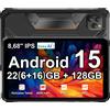 BLACKVIEW Tablet Robusto Blackview Active 5, 22GB (6+16) RAM + 128GB ROM, Display IPS 8,68" 90Hz, Batteria 6600mAh, Android 15, Doke AI, NFC e Impronta Digitale, Senza Caricabatterie UE