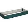Fioriera quadrata da esterno Outsunny per giardino, dim. Lamiera d'acciaio verde scuro 241L x 90L x 30H cm