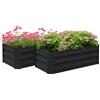 Outsunny Set di 2 Fioriere Quadrate per Orto o Giardino, Dimensioni Varie Lamiera ondulata in acciaio nera 100L x 50L x 30H cm