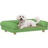 PawHut Divano PawHut per cani e gatti, cuccia rialzata con tappeto fresco, braccioli e poggiapiedi, morbido velluto, per animali