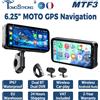 Tomostrong Navigatore GPS per Moto da 6.25 Pollici, Schermo Impermeabile IP67, Supporto Wireless Carplay e Android Auto, Doppio BT, DVR, Registratore di Guida, Monitor Moto