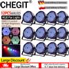 CHEGIT 12PCS 60LED DJ Disco Light RGB Atmosfera professionale da palcoscenico notturna DMX512 con attivazione sonora e cambio colore per club