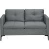 HOMCOM Divano HOMCOM 2 posti cm stile contemporaneo con 4 cuscini Rivestimento in acciaio nero tessuto grigio scuro linea