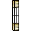 HOMCOM Lampada da scaffale HOMCOM, 2 luci, lampada da soggiorno con attacco E27, 2 ripiani a 4 livelli, motivo a nido d'ape, lampada