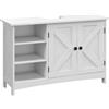 kleankin Mobili Kleankin sotto il lavabo, mobili da bagno, ripiani regolabili, armadio a 2 ante, mobili sotto il lavabo, stile classico