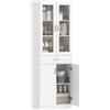 HOMCOM Credenza da cucina, mobile da cucina, per stoviglie, 4 ante tra cui 2 ante in vetro, cassetto, ripiani regolabili, chiusura a chiusura di sicurezza