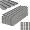 Outsunny Set di 12 pannelli in acciaio zincato, resistenti agli agenti atmosferici, colore grigio chiaro, dimensioni: Da un pannello di dimensioni 129L x 45L cm