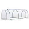 Outsunny Serra da Giardino a Tunnel per Pomodori 2,5L x 1L x 0,8H m, con Porta Grande, Telo con Cerniera, Trasparente Verde, Struttura in Metallo Epossidato