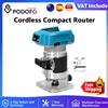 Podofo Router compatto a batteria Router senza spazzole Router per trimmer per legno Diametro rivestimento 6,35 mm Router per palme adatto per batteria Makita