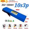 Batteria al Litio Ricaricabile 36V 100Ah 18650 10S3P 1000W con BMS per Bicicletta e Scooter + Caricabatterie