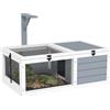 PawHut Terrario PawHut per tartarughe, con luce e supporto per lampada, 2 vassoi scorrevoli, per tartarughe terrestri, conigli e piccoli animali - Sun 81x48x31,5 cm, grigio chiaro