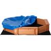 Outsunny Sandbox Solid Drink, ottagonale, 140 x 21,5 cm, 4 panche con telo copertura e pavimento in tessuto non tessuto, protezione UV, facile da installare, giochi per bambini all'aperto, arancione