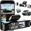 Botslab G980H Dashcam 4 Canali 3K Sistema a 4 telecamere 560° (anteriore, posteriore, laterali sinistra/destra) con visione notturna avanzata, GPS, comandi vocali, modalità Sentinella, monitoraggio