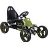 HOMCOM Bici e Kart a Pedali per Bambini con Sedile Regolabile, Freno Manuale, Ruote in Acciaio AR EVA, Verde Nero