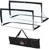 HOMCOM Set da Calcio Pieghevole da Esterno, Porta da Calcio Pop-up Portatile con Borsa in Tessuto Oxford, per Ragazzi, Struttura in Alluminio, 183x90 cm, Bianco e Nero