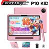 POCKAM Tablet PC POCKAM P10 per bambini, tablet Android 16 da 10.1 pollici, batteria da 7000 mAh, 32 GB di RAM (6+26), 64 GB di ROM, con penna stilo per bambini